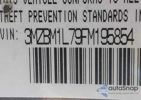 2015 Mazda Mazda3 I Touring z USA, uszkodzony, nr VIN 3MZBM1L79FM195854